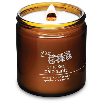 Hemlock Park Crackling Wood Wick Candle – 16 oz Coconut Wax, Smoked Palo Santo
