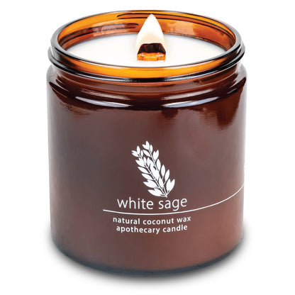 Hemlock Park Wood Wick Candle – 16 oz, White Sage | Handcrafted Coconut Wax