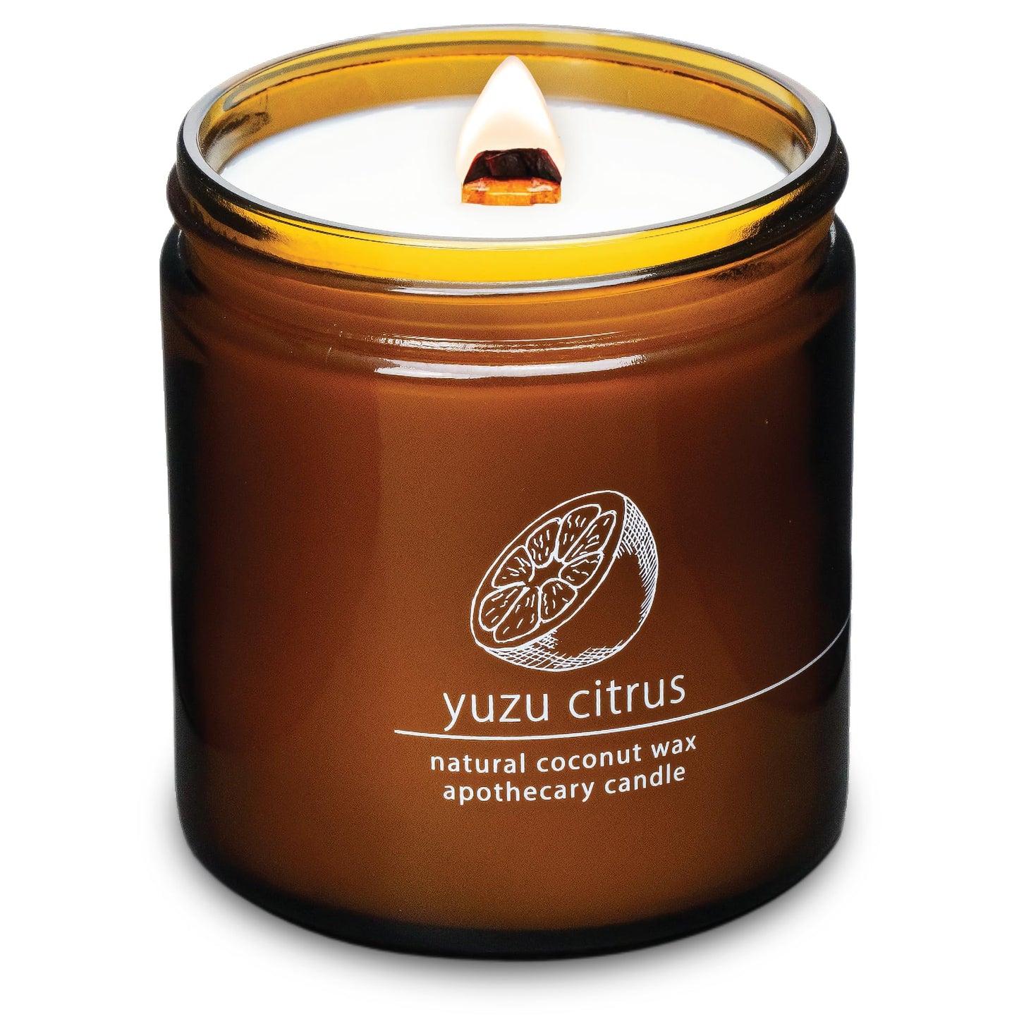 Hemlock Park Crackling Wood Wick Candle – Handcrafted with Natural Coconut Wax (16 oz, Yuzu Citrus)