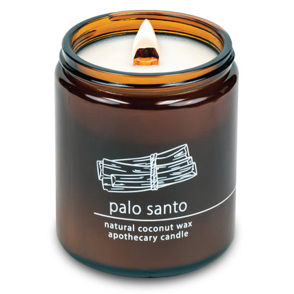 Hemlock Park Crackling Wood Wick Candle – Handcrafted Coconut Wax (8 oz, Palo Santo)
