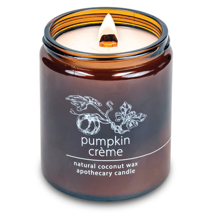 Hemlock Park Crackling Wood Wick Candle – Pumpkin Crème, 8 oz