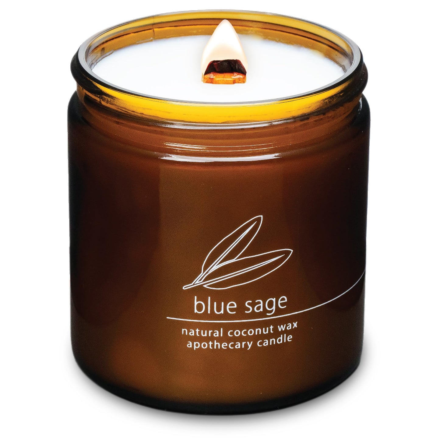 Hemlock Park Crackling Wood Wick Candle – Handcrafted Coconut Wax (16 oz, Blue Sage)