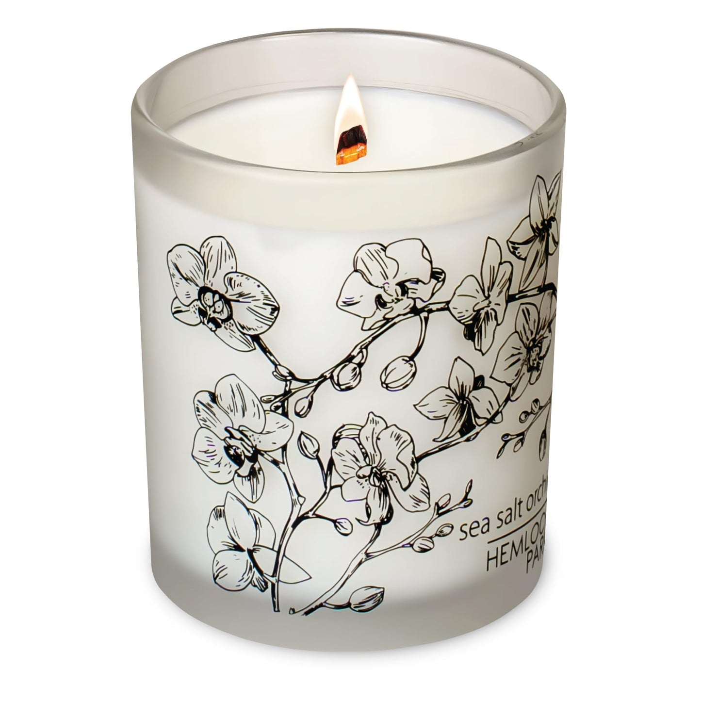 Hemlock Park Frosted Jar Wood Wick Candle - Sea Salt Orchid (7.2 oz)