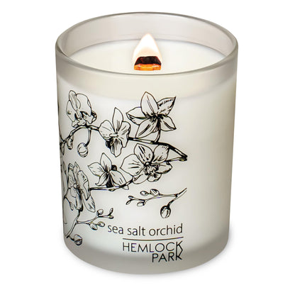 Hemlock Park Frosted Jar Wood Wick Candle - Sea Salt Orchid (7.2 oz)