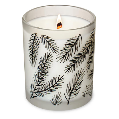 Hemlock Park Frosted Jar Wood Wick Candle – 7.2 oz Foxtail Fir | Coconut Wax