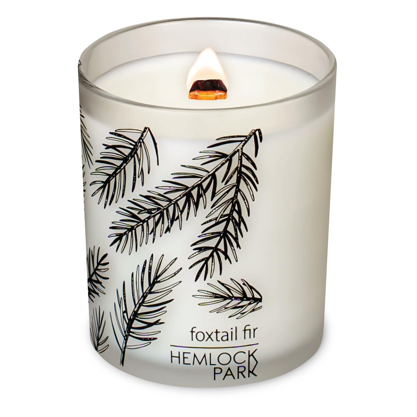 Hemlock Park Frosted Jar Wood Wick Candle – 7.2 oz Foxtail Fir | Coconut Wax