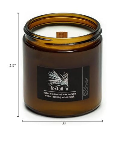 Hemlock Park Crackling Wood Wick Candle – Large 16 oz Coconut Wax (Foxtail Fir)