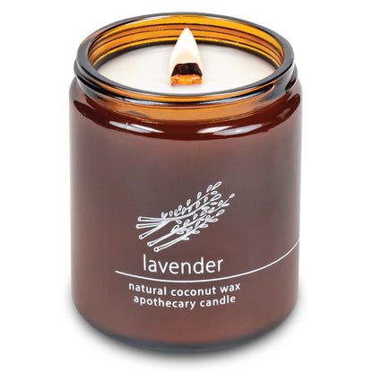 Hemlock Park Crackling Wood Wick Candle – Handcrafted Lavender 8 oz