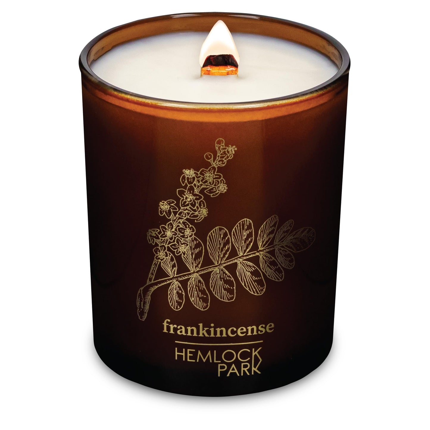 Hemlock Park Wood Wick Candle | Natural Coconut Wax, Frankincense (7.2 oz)