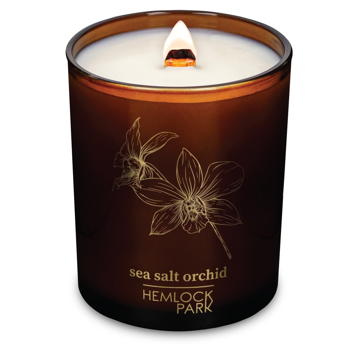Hemlock Park Wood Wick Candle – Sea Salt Orchid, 7.2 oz, Natural Coconut Wax