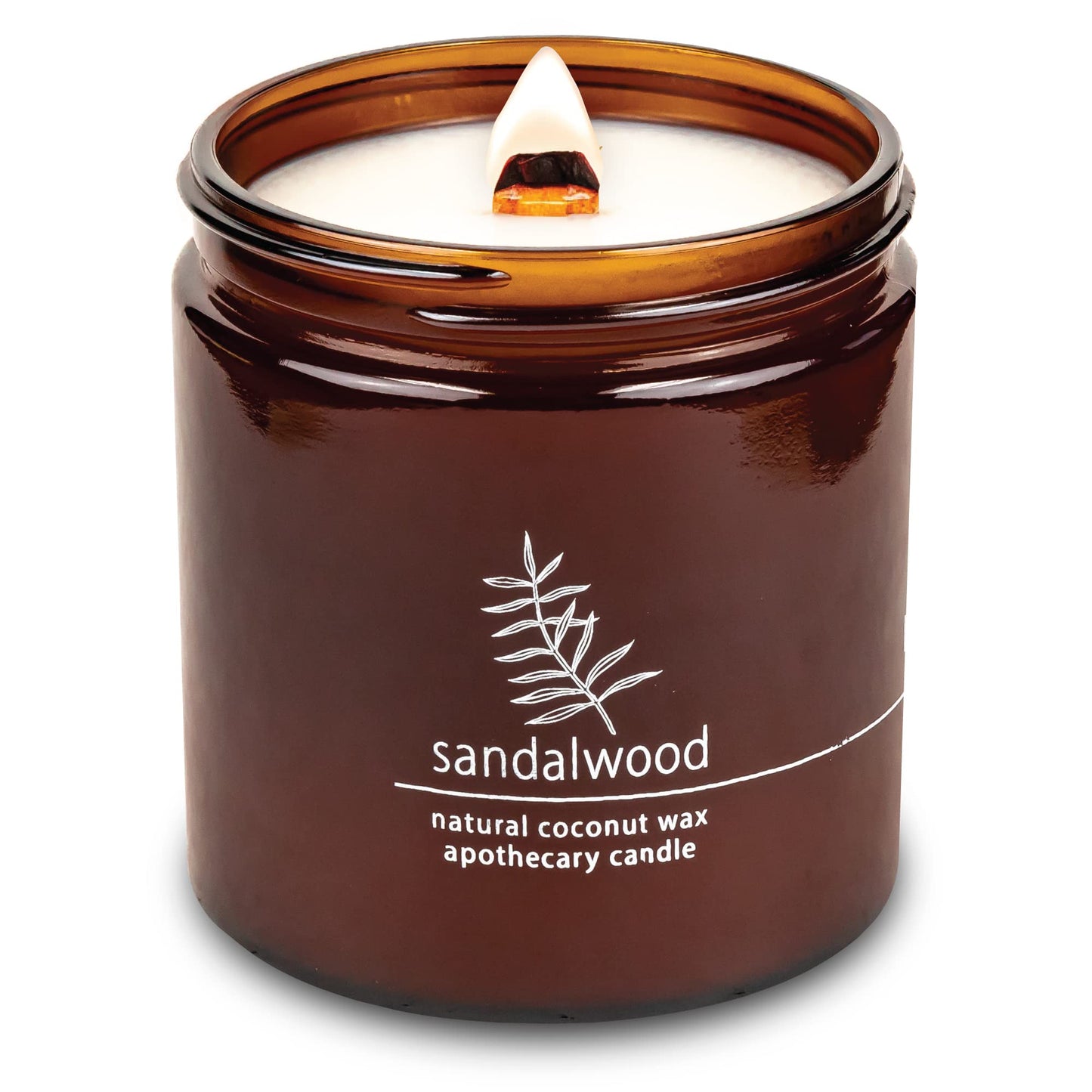 Hemlock Park Crackling Wood Wick Candle – Handcrafted Coconut Wax, Sandalwood, 16 oz