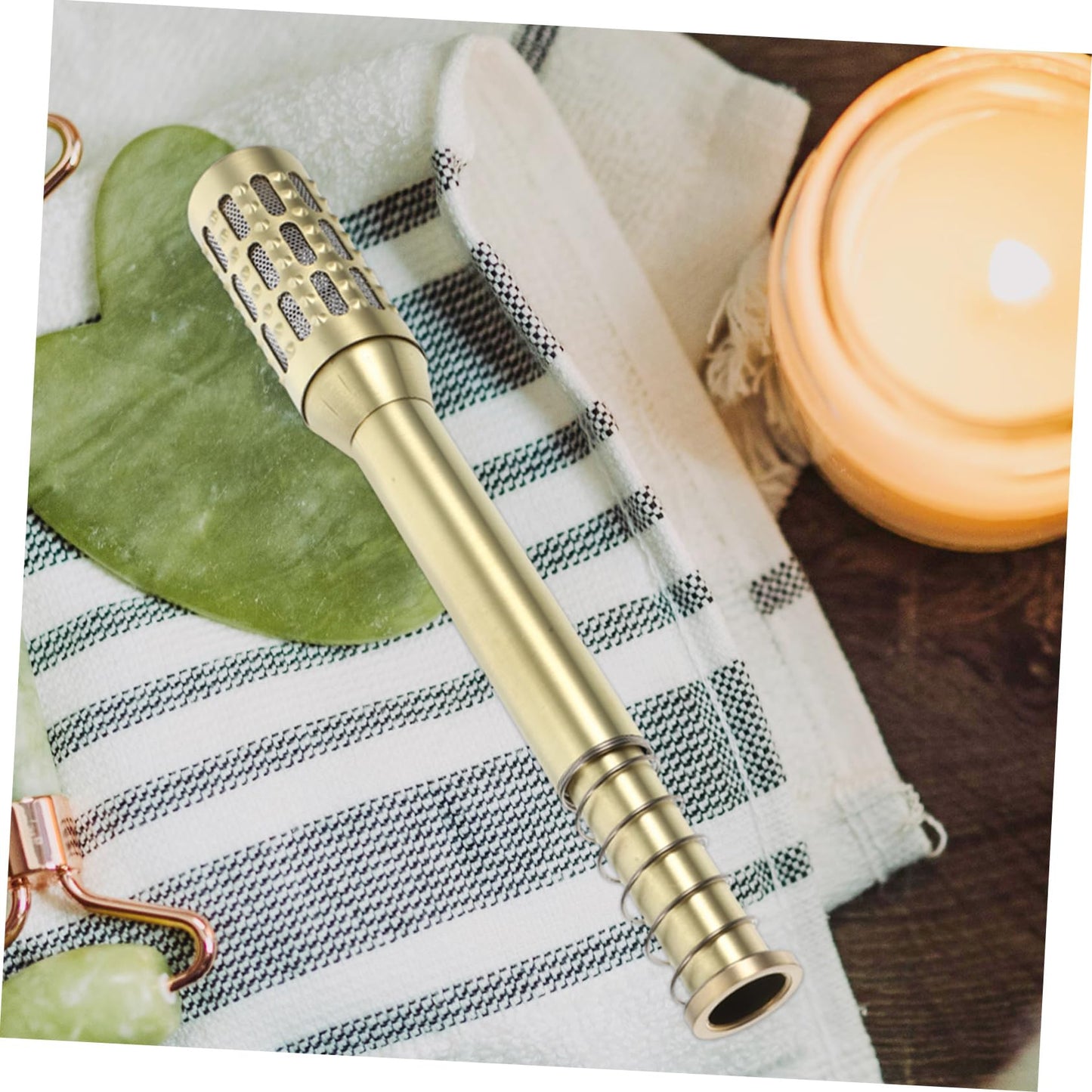 Hemoton Moxibustion Stick Holder — Brass Heat Therapy Burner for Home Spa