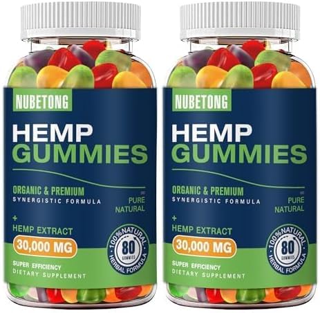 Hemp Gummies for Sleep, Pain & Anxiety — Organic High Potency Hemp Oil Gummies (2 Packs)
