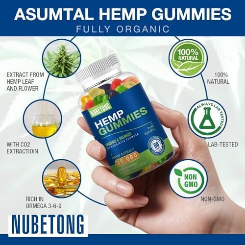 Hemp Gummies for Sleep, Pain & Anxiety — Organic High Potency Hemp Oil Gummies (2 Packs)