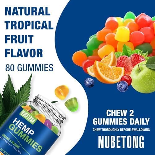 Hemp Gummies for Sleep, Pain & Anxiety — Organic High Potency Hemp Oil Gummies (2 Packs)
