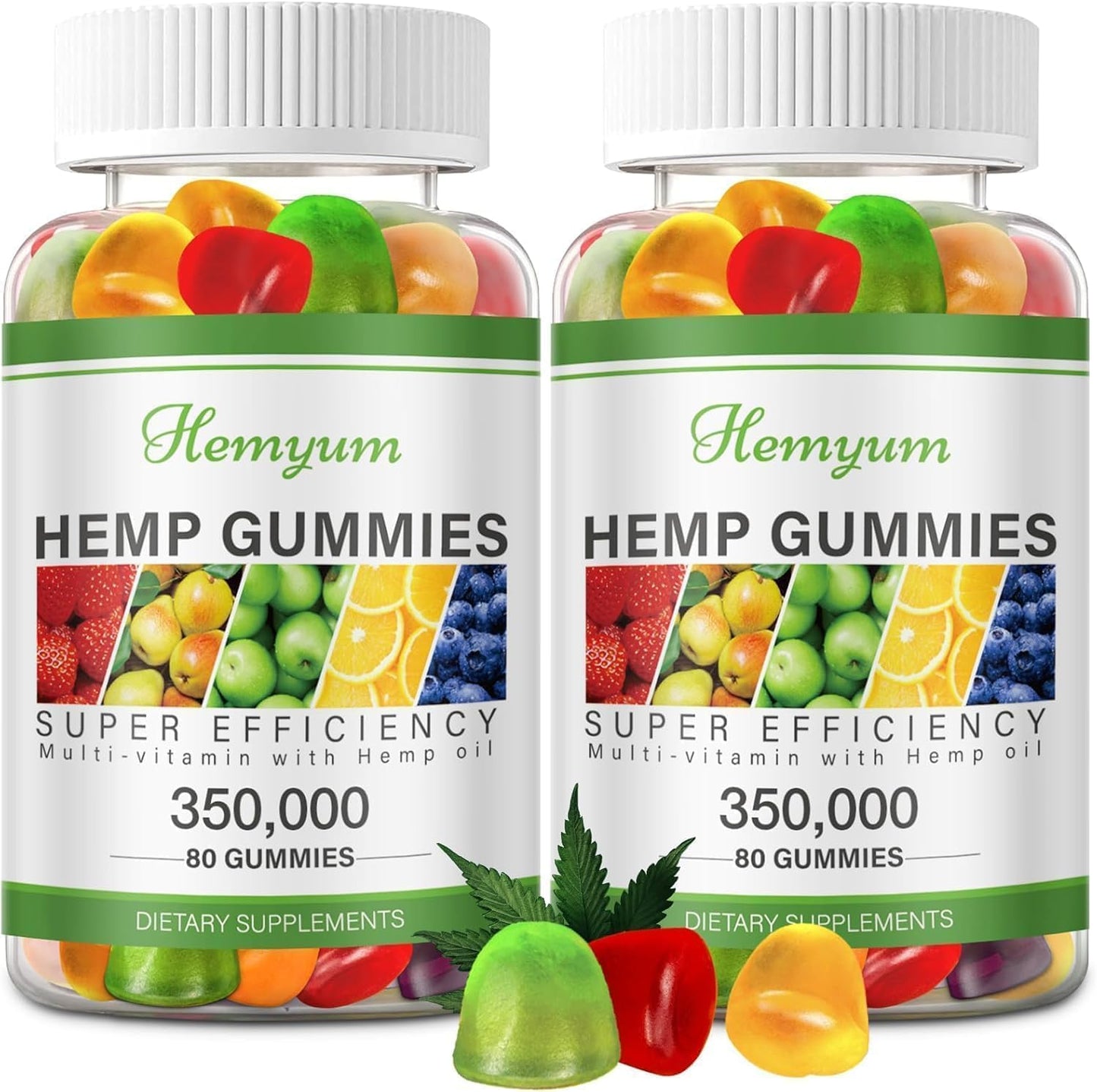 Hemp Gummies 2 Packs - Sleep, Pain & Anxiety Support - High Potency Organic Vegan Edibles