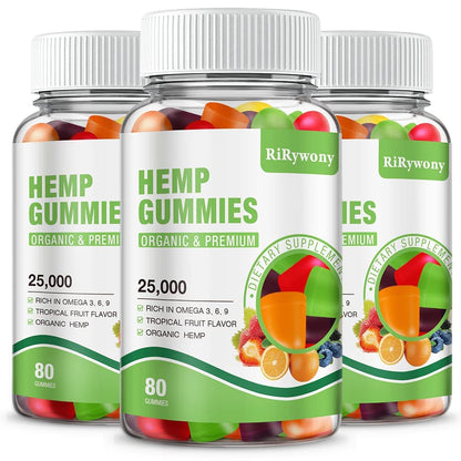 Hemp Gummies (3 Packs) – High Potency Organic Hemp Oil Extract, 240 Count