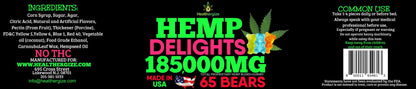 Hemp Gummies Bears Relax - Premium Hemp Oil Gummies | Made in USA | Sleep & Joint Support