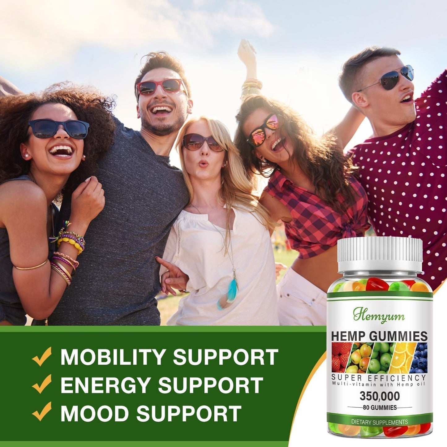 Hemp Gummies 2 Packs - Sleep, Pain & Anxiety Support - High Potency Organic Vegan Edibles