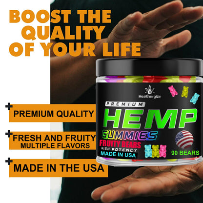 Hemp Gummies Premium Hemp Oil Gummy Bears – Natural Calm, Sleep Support | Made in USA