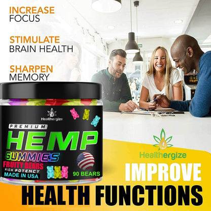 Hemp Gummies Premium Hemp Oil Gummy Bears – Natural Calm, Sleep Support | Made in USA