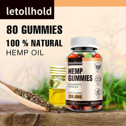 Letollhold Hemp Gummies – Sleep, Pain & Anxiety (1 Pack) | High Potency, Low Sugar