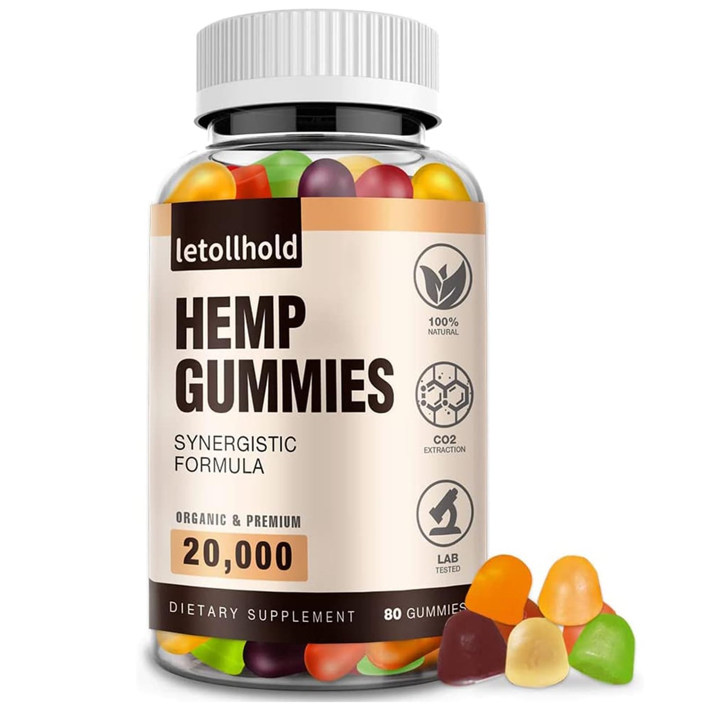 Letollhold Hemp Gummies – Sleep, Pain & Anxiety (1 Pack) | High Potency, Low Sugar