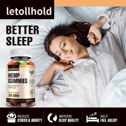 Letollhold Hemp Gummies – Sleep, Pain & Anxiety (1 Pack) | High Potency, Low Sugar