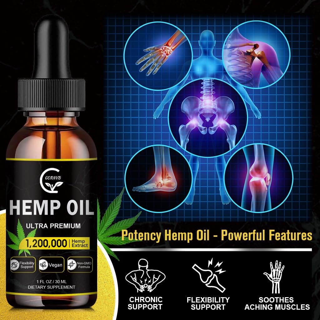 (4-Pack) High Potency Hemp Oil - Immune Support, Focus & Relaxation