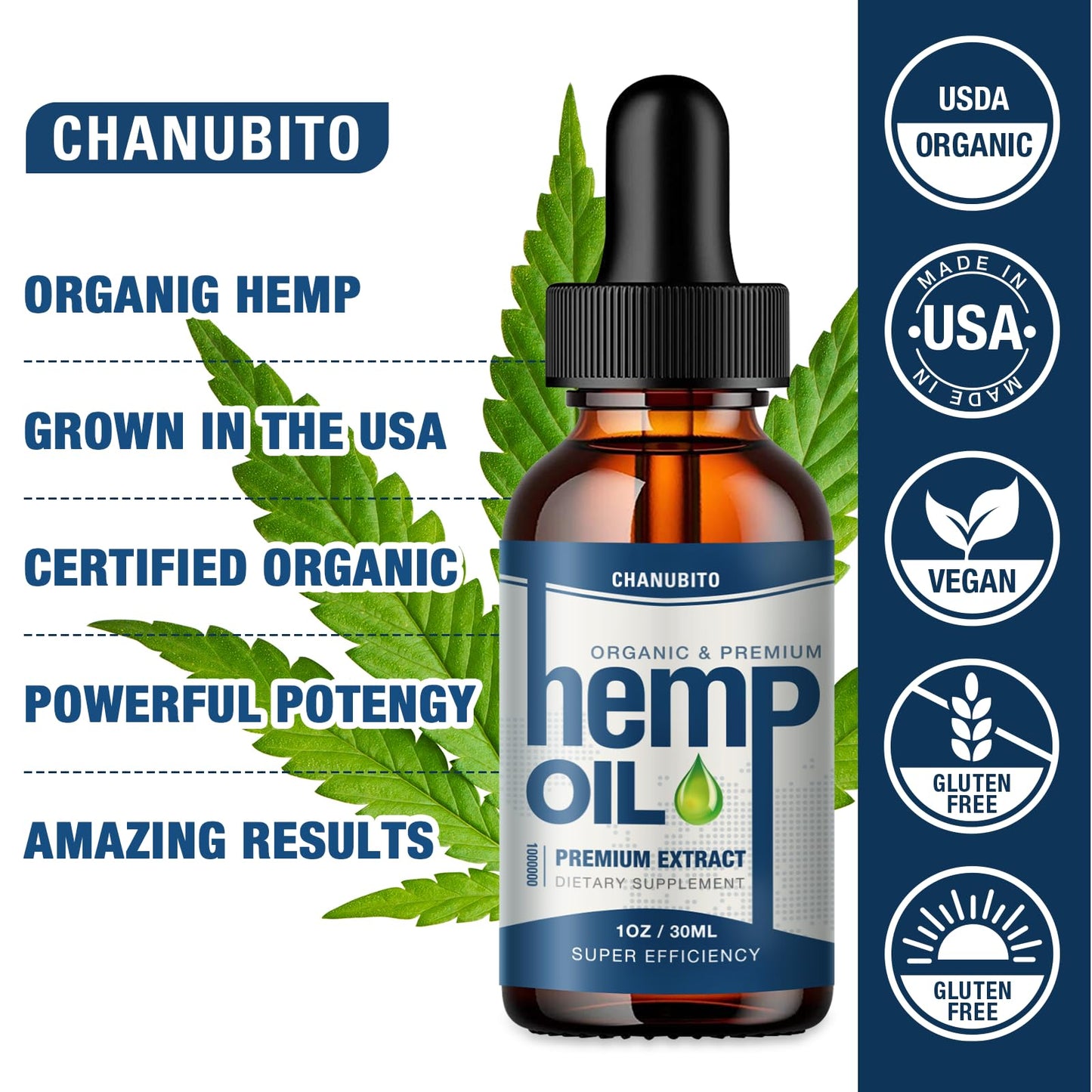 (2 Pack) Hemp Oil Organic High Potency - Mood Support, 1,000,000 Max Strength | Vegan, Non-GMO