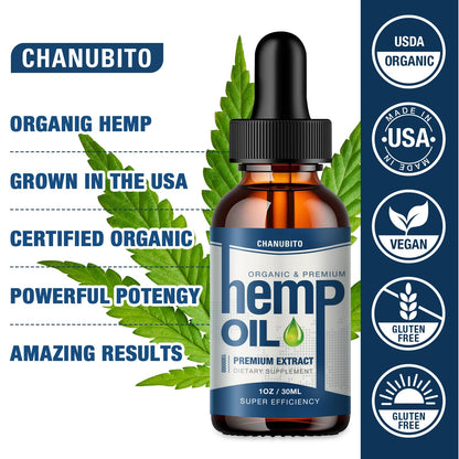 (2 Pack) Hemp Oil Organic High Potency - Mood Support, 1,000,000 Max Strength | Vegan, Non-GMO