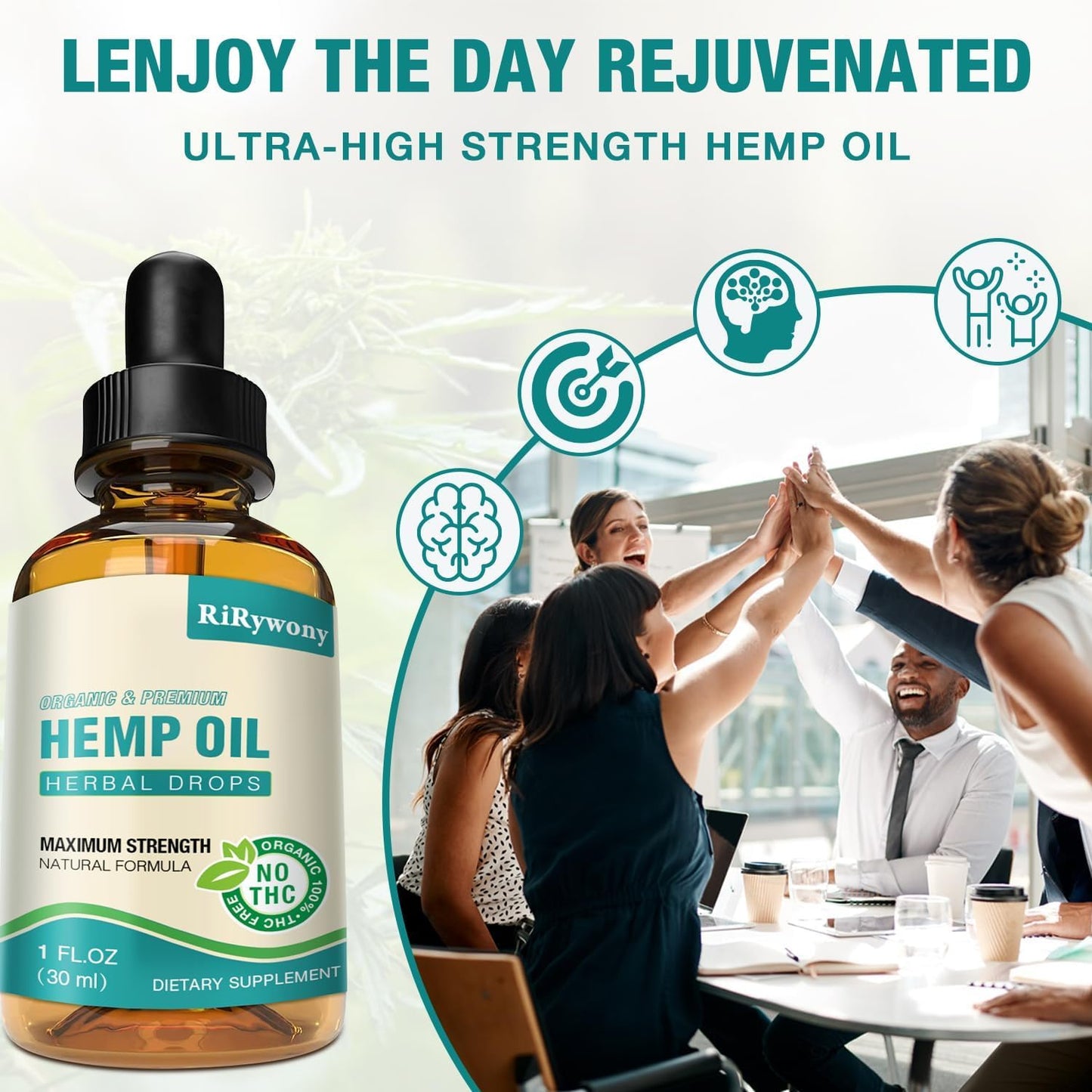 Hemp Oil High Potency Organic Drops - Maximum Strength Hemp Oil Tincture | Vegan 3 Pack