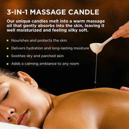 Hemp Seed 3-in-1 Massage Candle (6 oz) – Guavalava Scent | Vegan & Cruelty-Free