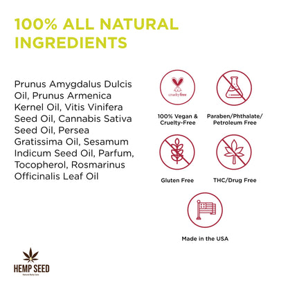 Hemp Seed Massage & Body Oil, Lavender – 8 oz | Vegan & Cruelty-Free