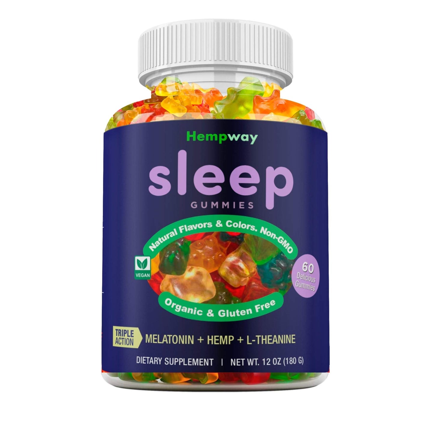 Hemp Sleep Gummies Triple Action - 5mg Melatonin, 200mg Hemp