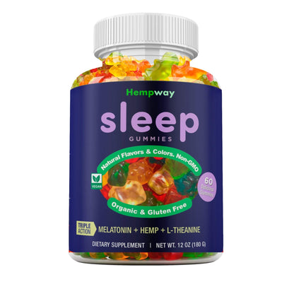 Hemp Sleep Gummies Triple Action - 5mg Melatonin, 200mg Hemp