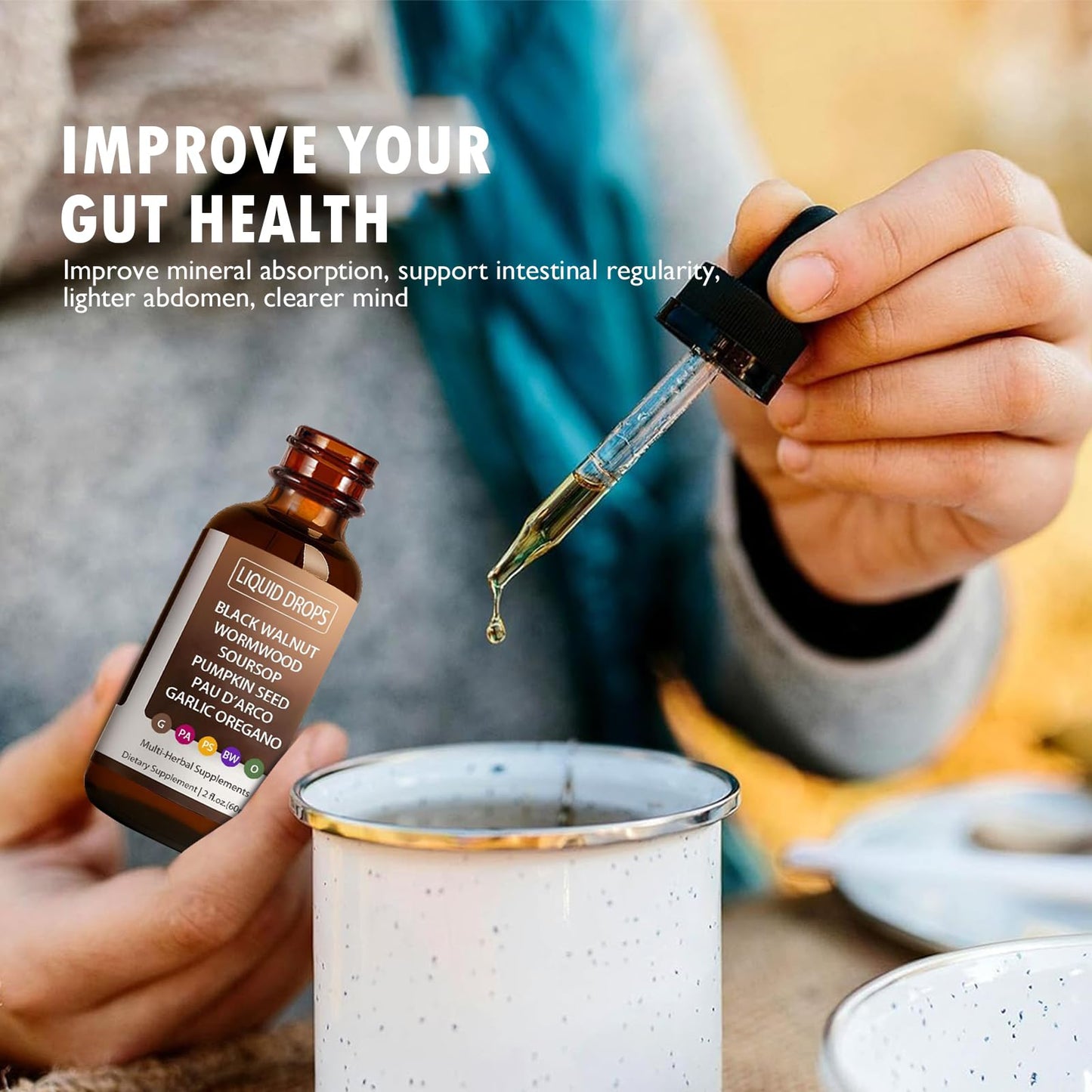 HENGRUNXIN Black Walnut Clove Liquid Drops – Herbal Wellness Support