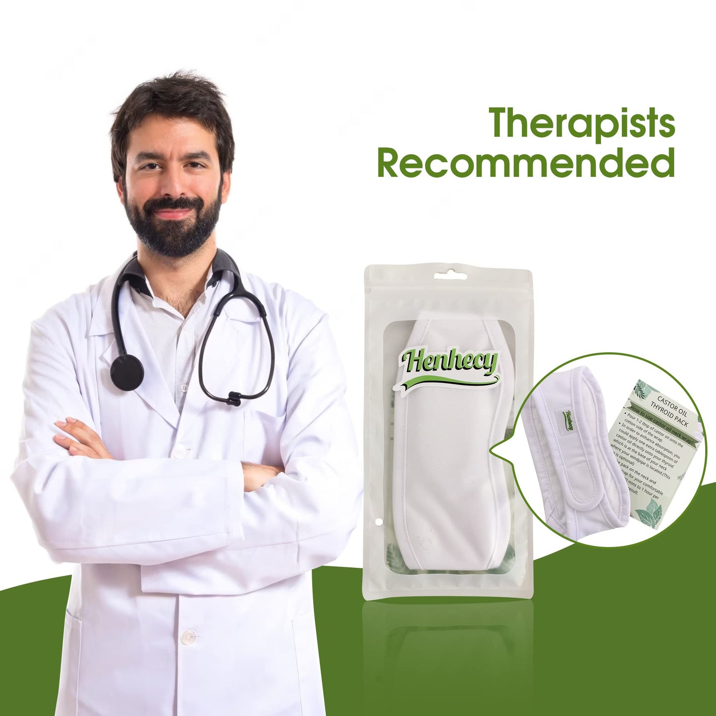 Henhecy Castor Oil Neck Wrap – Thyroid Support, Lymphatic Detox, Inflammation Relief