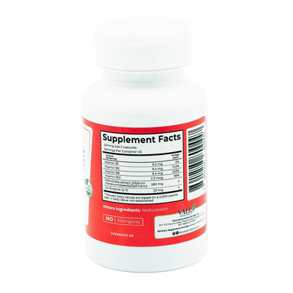 Vall Natural Products - HepaLive Forte - 90 ct: Liver Support Supplement with Milk Thistle, CoQ10 & B Vitamins for Detox & Energy Metabolism