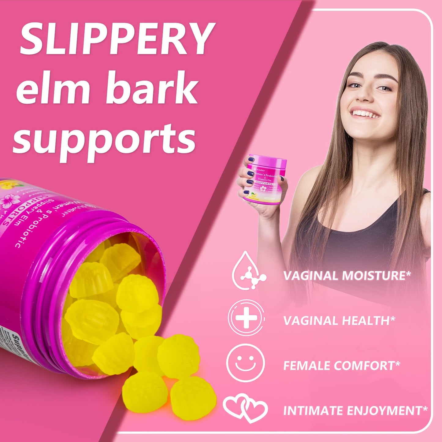 Her Juicy Feminine Probiotics Gummies – Supports pH Balance & Women's Health | Pineapple Flavor, 60 Gummies