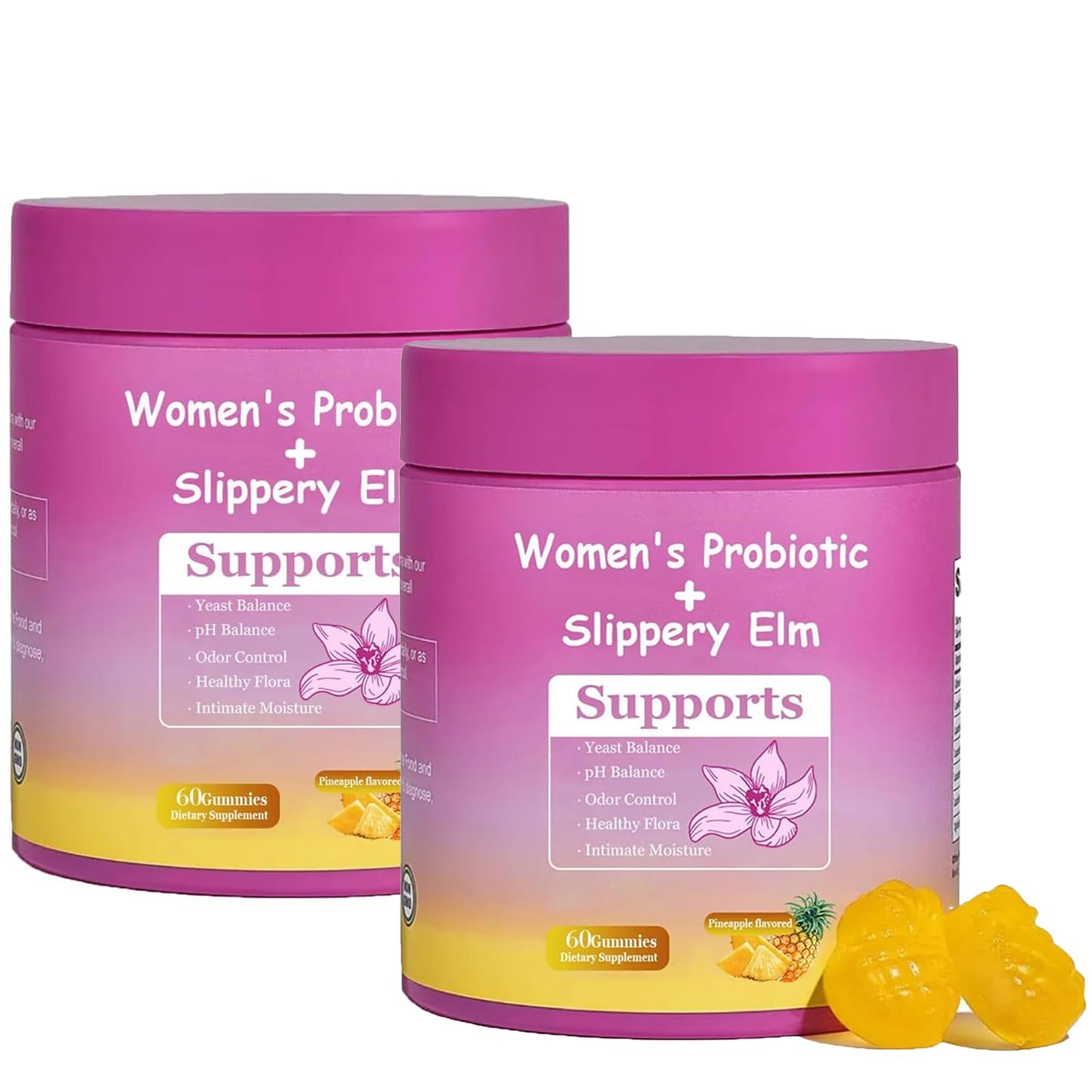 Feminine Probiotics Gummies for Women – Pineapple Flavor | 60 Gummies