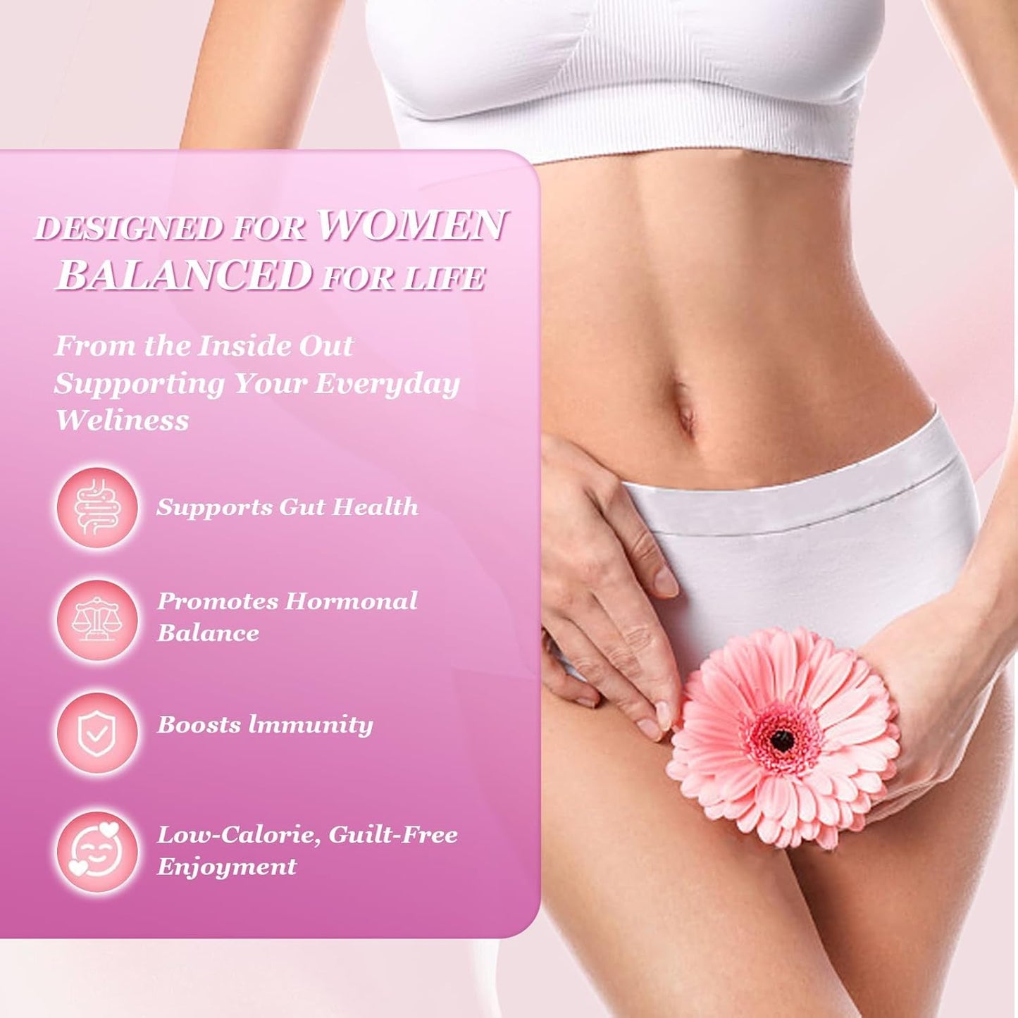 Feminine Probiotics Gummies for Women – Pineapple, 60 Gummies