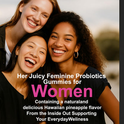 Her Juicy Women's Probiotic Gummies – pH Balance, Gut Health & Immunity (60 Gummies)