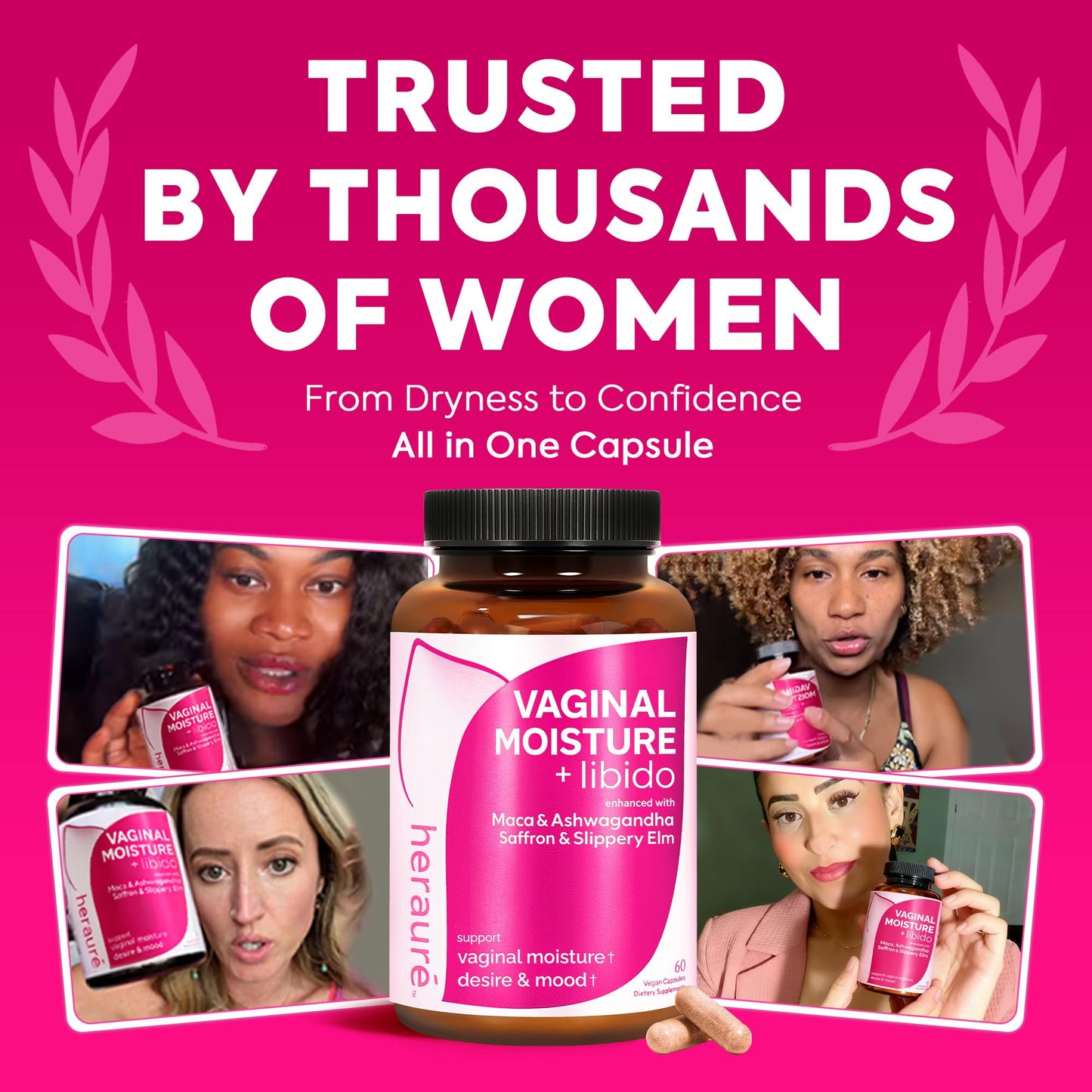 HerAuré Vaginal Moisture & Libido Booster for Women — Mood, Hormone Balance & Desire (60CT)
