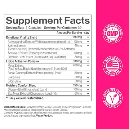 HerAuré Vaginal Moisture & Libido Booster for Women — Mood, Hormone Balance & Desire (60CT)