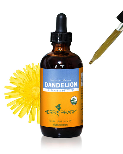 Herb Pharm Certified Organic Dandelion Liquid Extract – Detox & Cleansing, 4 oz