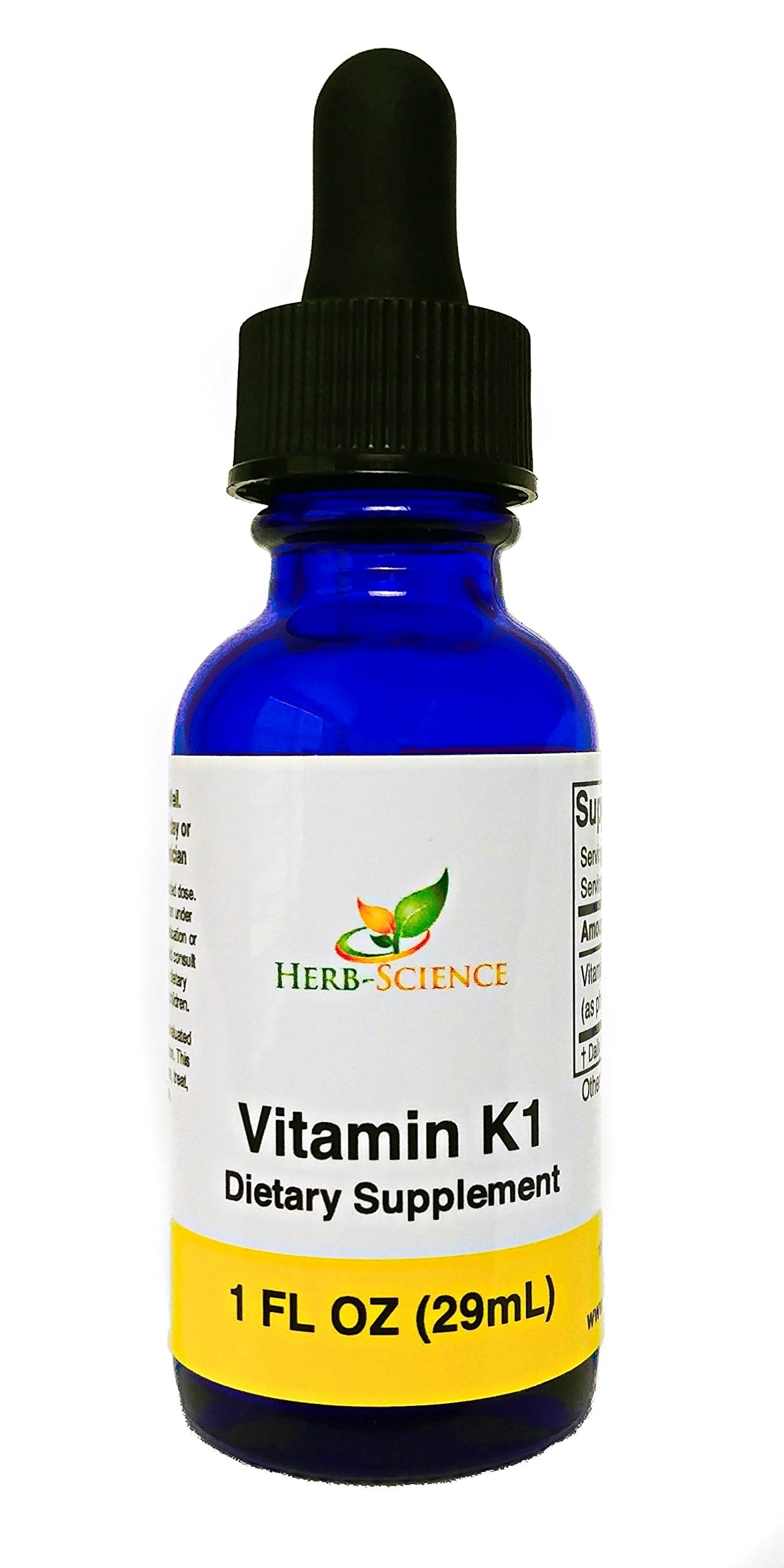 Herb-Science Vitamin K1 Drops – Cold-Processed VIT K1 with Safflower Oil | 1 fl oz