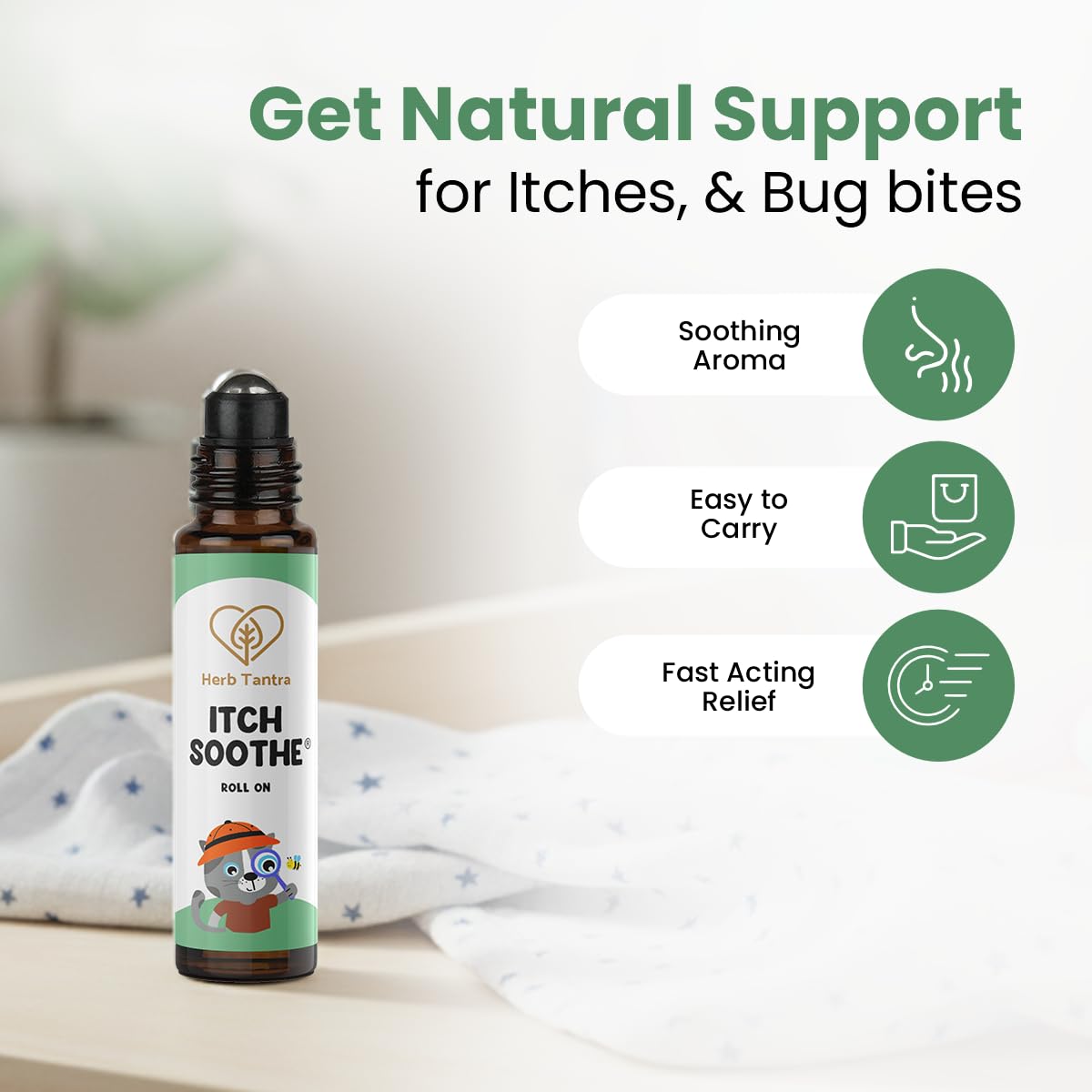 Herb Tantra Itch Soothe Roll On - Natural Itch Relief for Bug Bites & Rashes