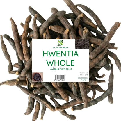 Herb To Body Hwentia Whole | Xylopia Aethiopica (Grains of Selim) 4oz Wildcrafted