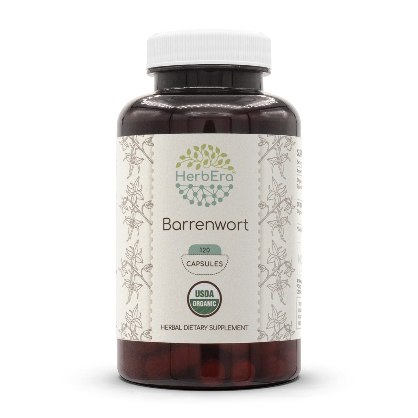 HerbEra Barrenwort USDA Organic 120 Capsules – Epimedium grandiflorum
